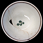Pearlware painted underglaze  common shape cup.  3.5� rim diameter; 2.25� vessel height.